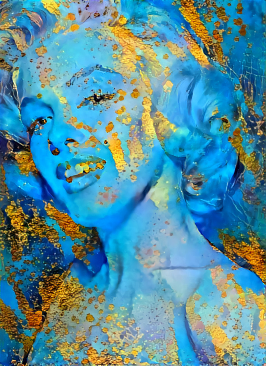 Marilyn Monroe - blue & gold