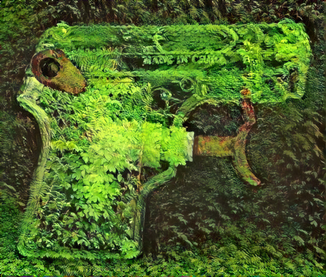 green see through squirt gun - plants