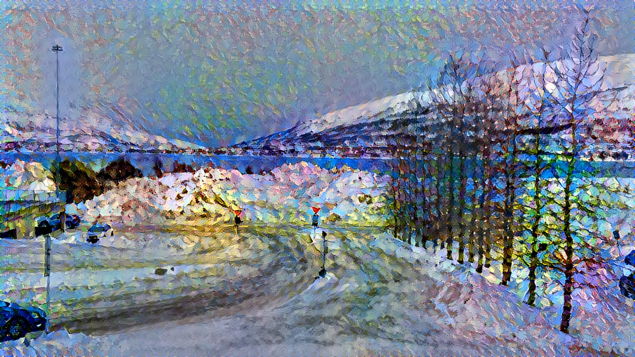 On the road 2 Tromso oil painting