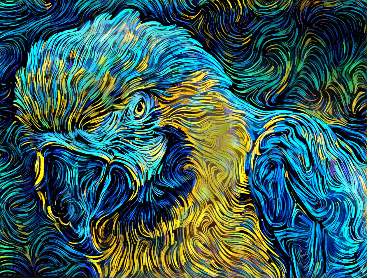 parrot in the style of Van Gogh