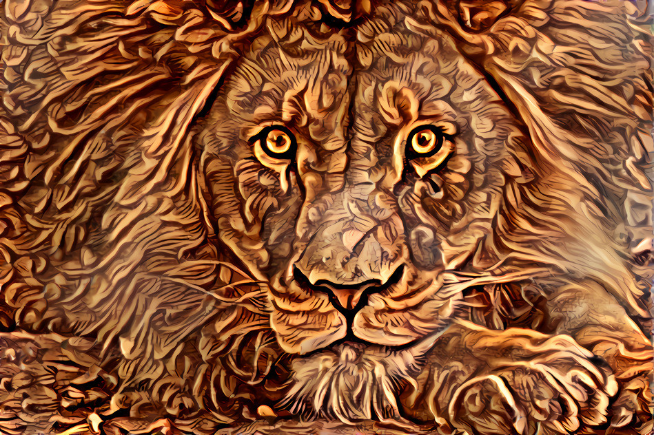 Lion, in Gold Leaf