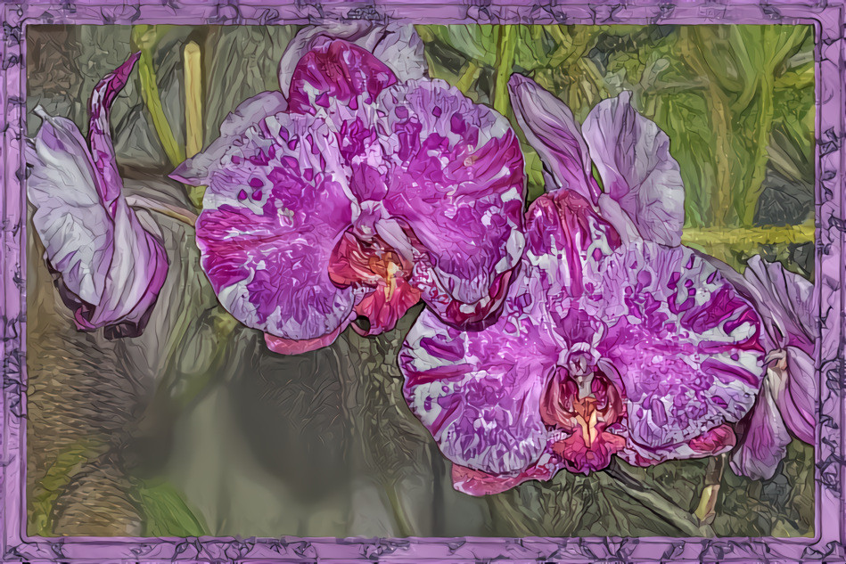 Leopard orchid - (photo by me, Van Gogh style).