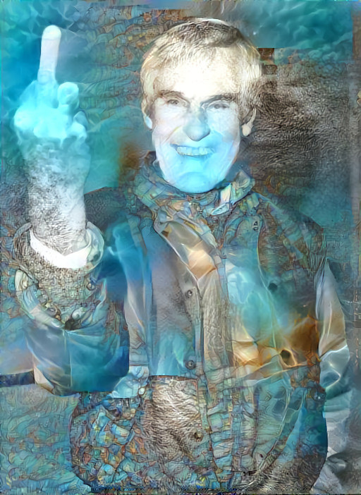 timothy leary's middle finger, blue