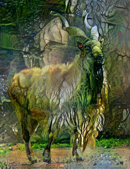 goat ~ retextured, green plants & trees