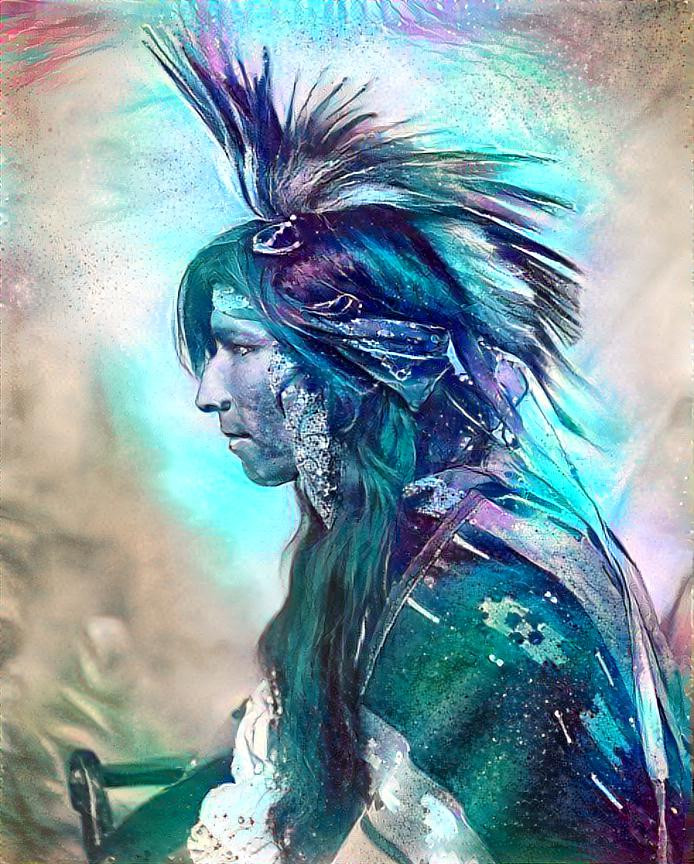 Native American With Blue Aura