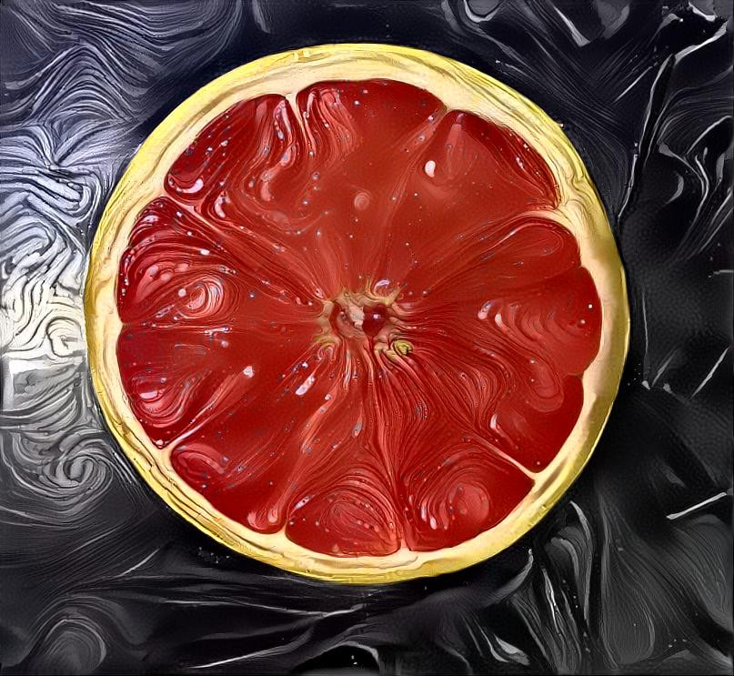 close up with a grapefruit
