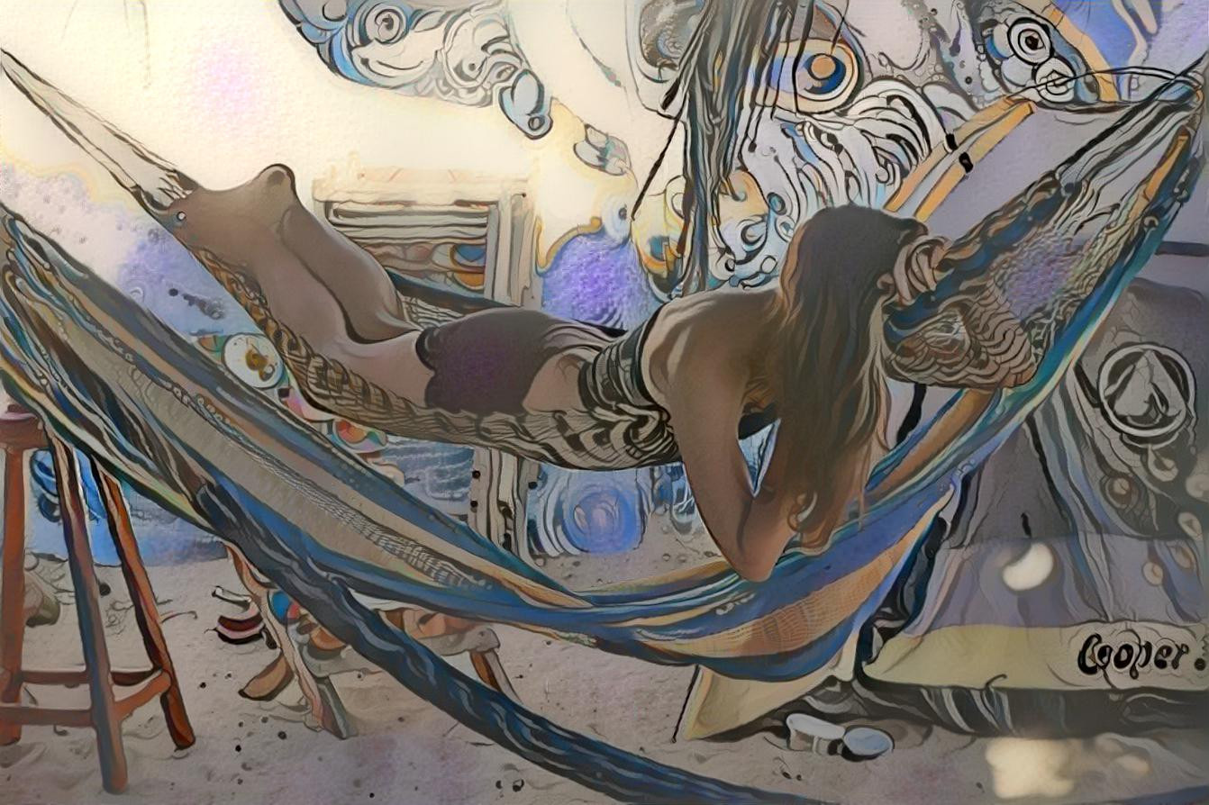 Girl in hammock @ swirly