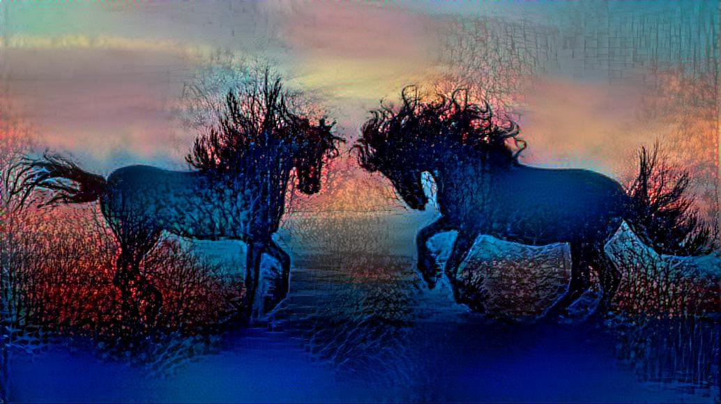  Sunset horses