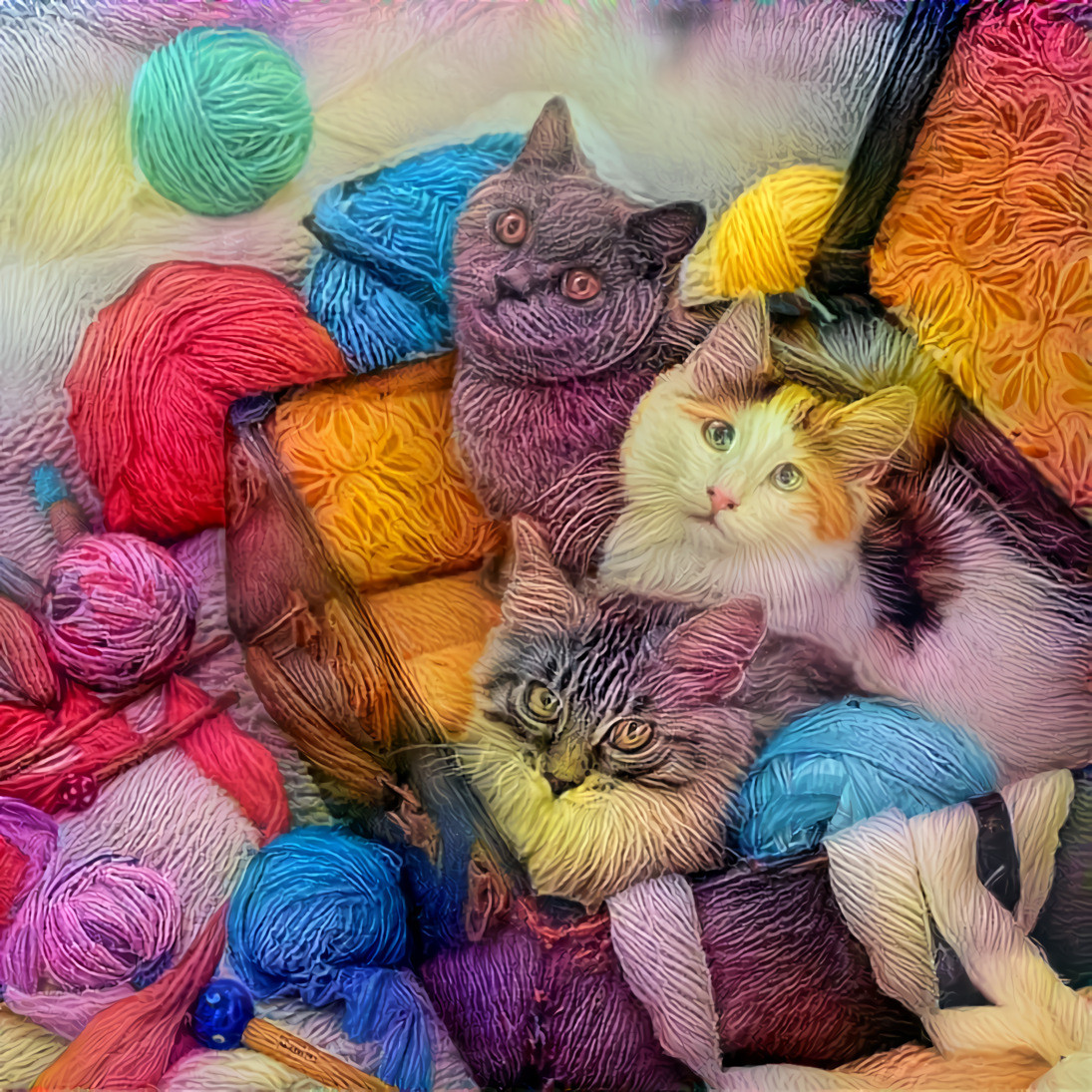 Kittens and yarn