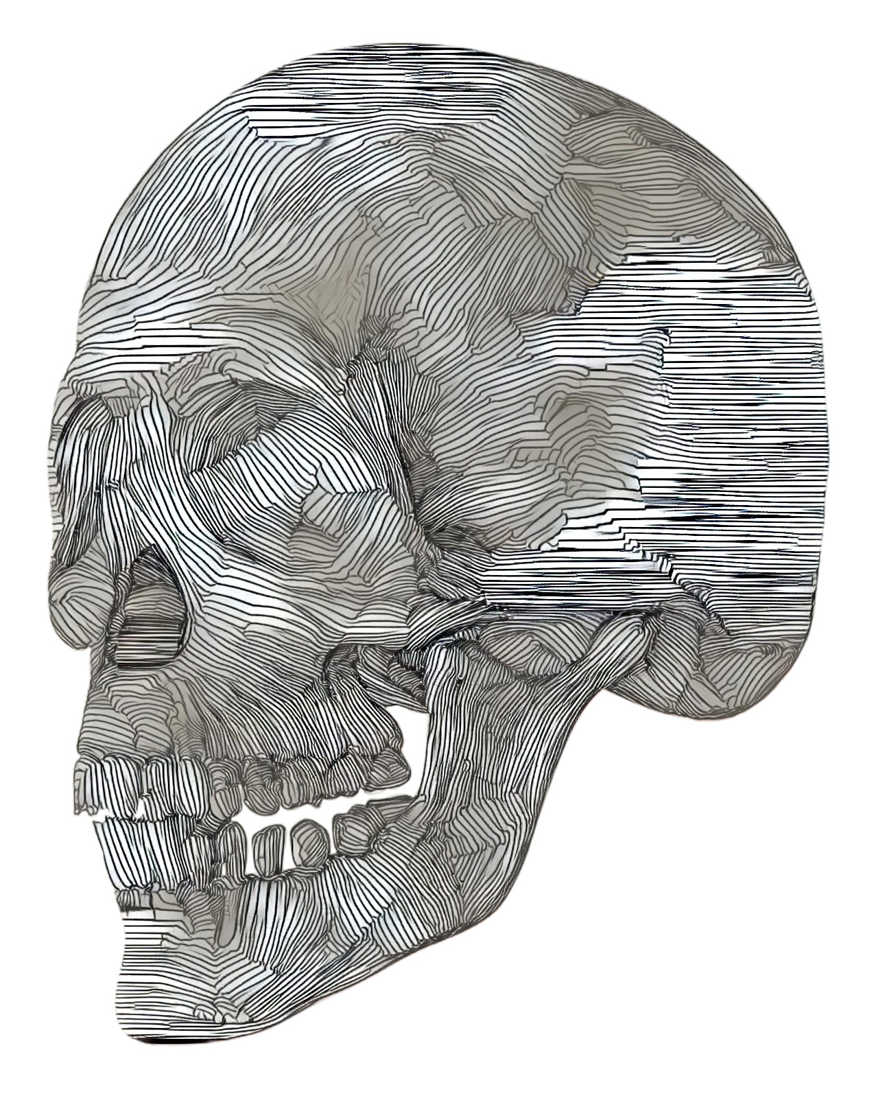 Cycle 2021 Halloween { black lines } skull