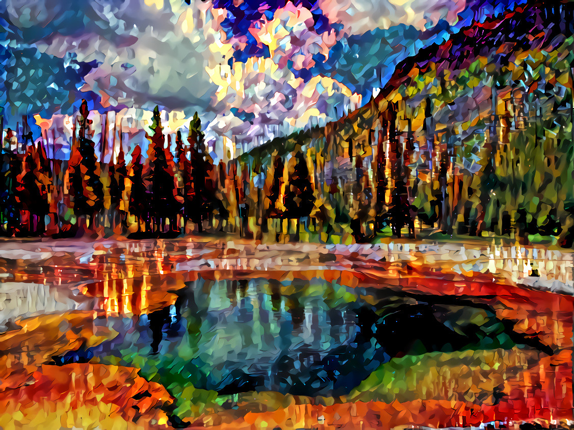 Watercolor Yellowstone - Credits to Leonid Afremov for the style