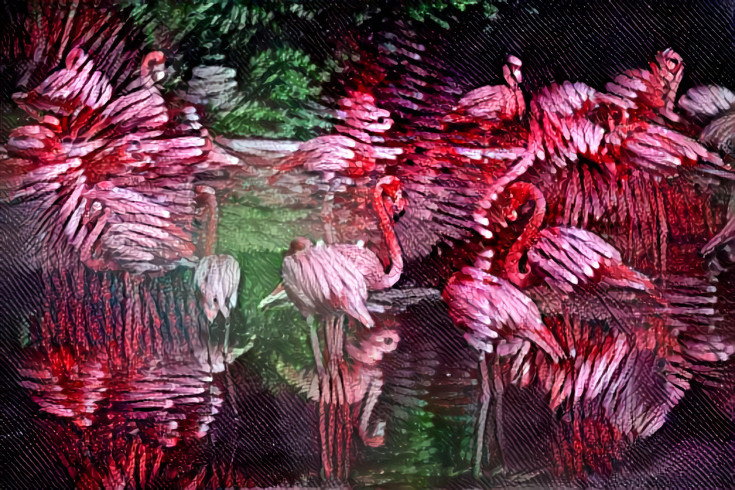Flamingos on the lake