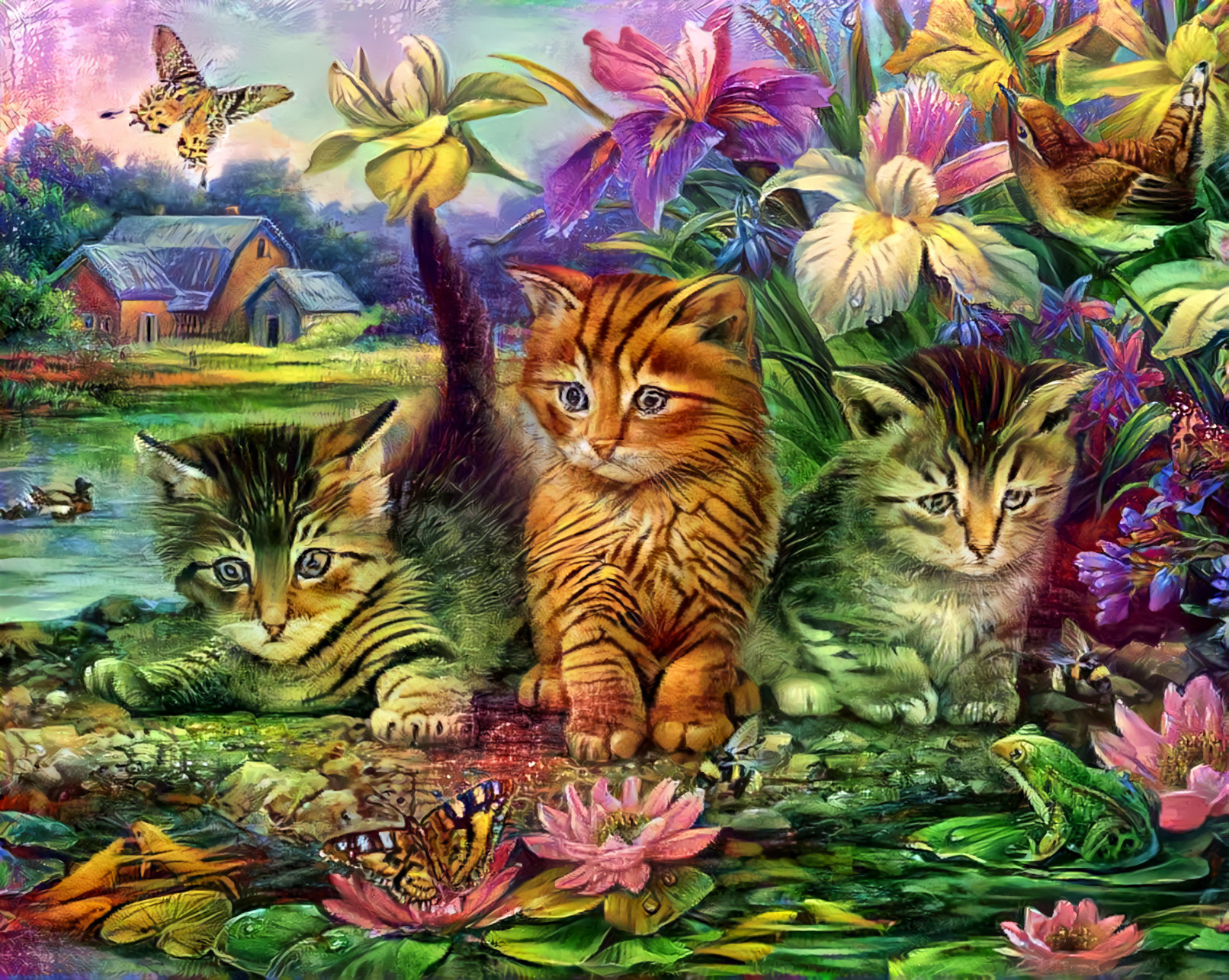 Colorful Kittens in the Garden [FHD]
