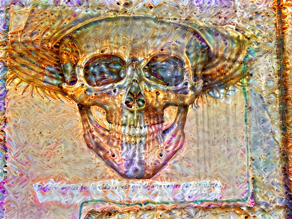 Golden Skull - Picture taken in Puerto Rico (graffiti) & Style made by Sergio F. ☿☉♃ - aka thesoberpsychonaut/SDFM