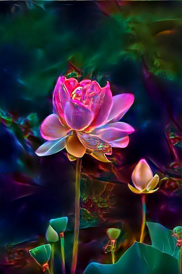 Glowing lotus flower