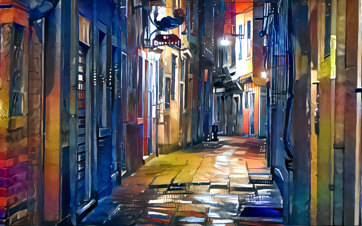 Narrow Street III (filter: Lisbon, Maja Wrońska, watercolor)