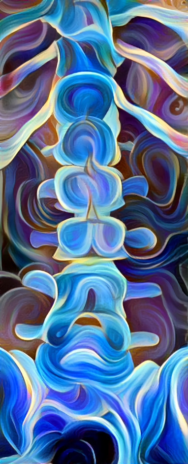 spine x-ray retextured, blue and white swirls