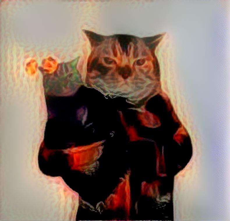 evil fire demon cat