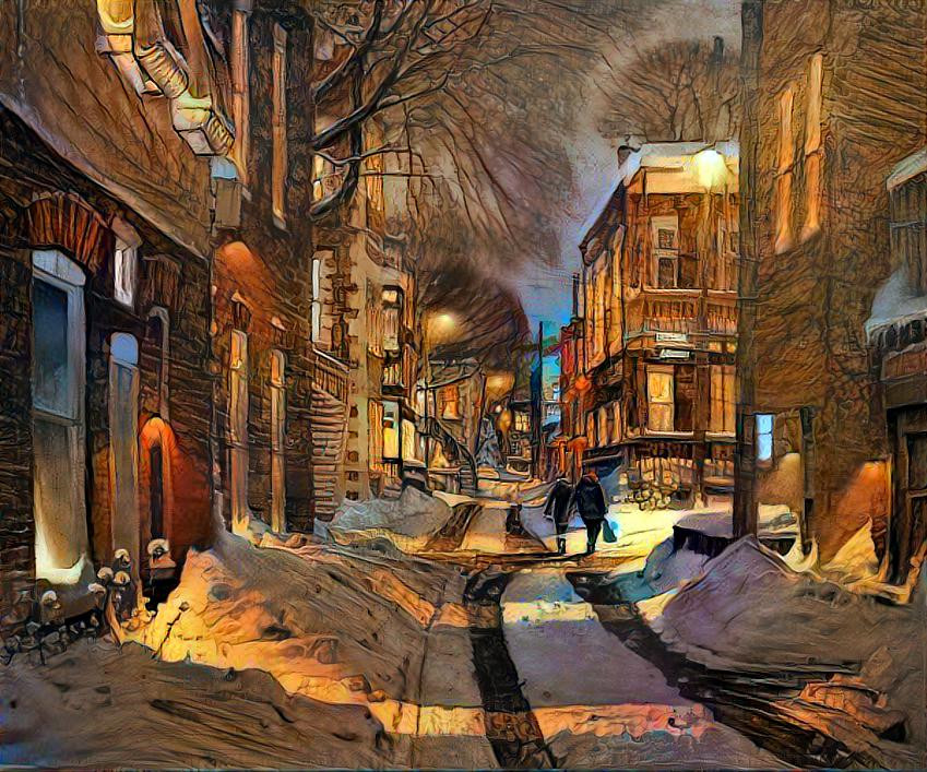 Canadian winter street scene