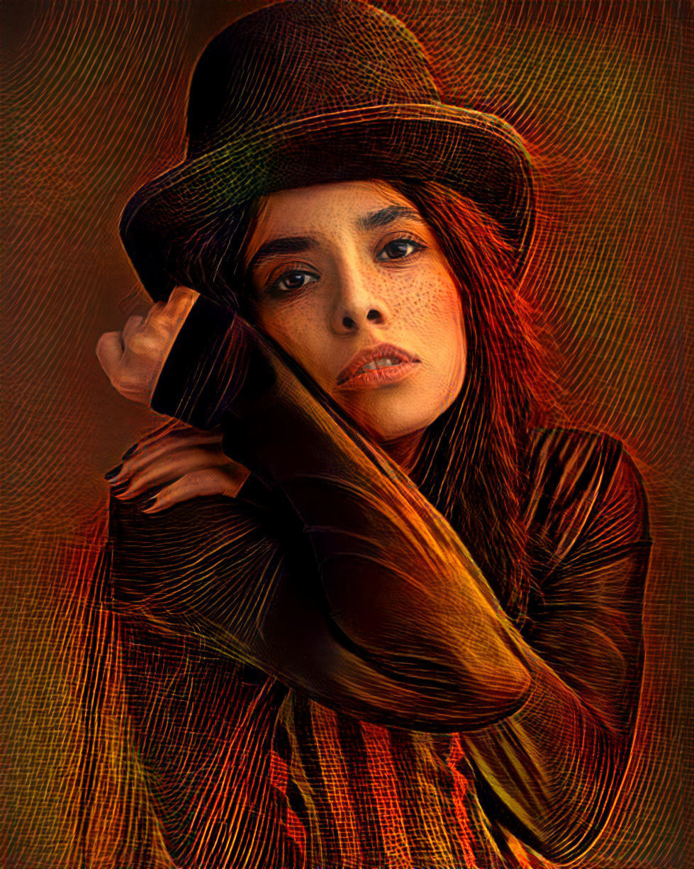 Persian Girl (Photo by Raamin ka on Unsplash) (Light Streak Abstract Glowing Texture - FreeStockTextures)
