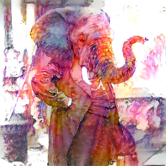 elephant business man, painting