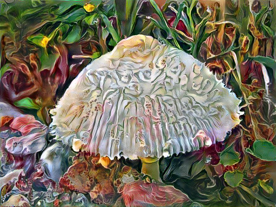 Beautiful Mushroom by the Rocks & Grass