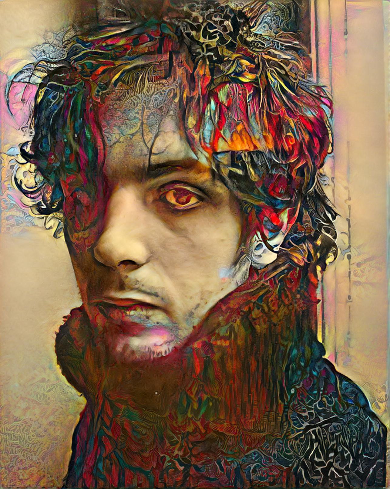 Deep Dream inspired by Pink Floyd's Syd Barrett (photo credit?)