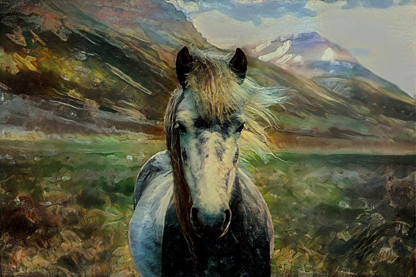 Pony in the mountains...