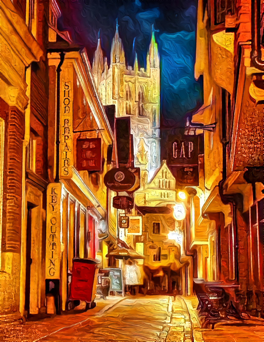 Canterbury at night