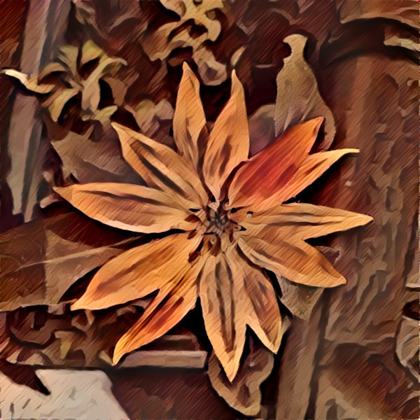 Blume in Holzschnitzkunst - Flower in wood engraving