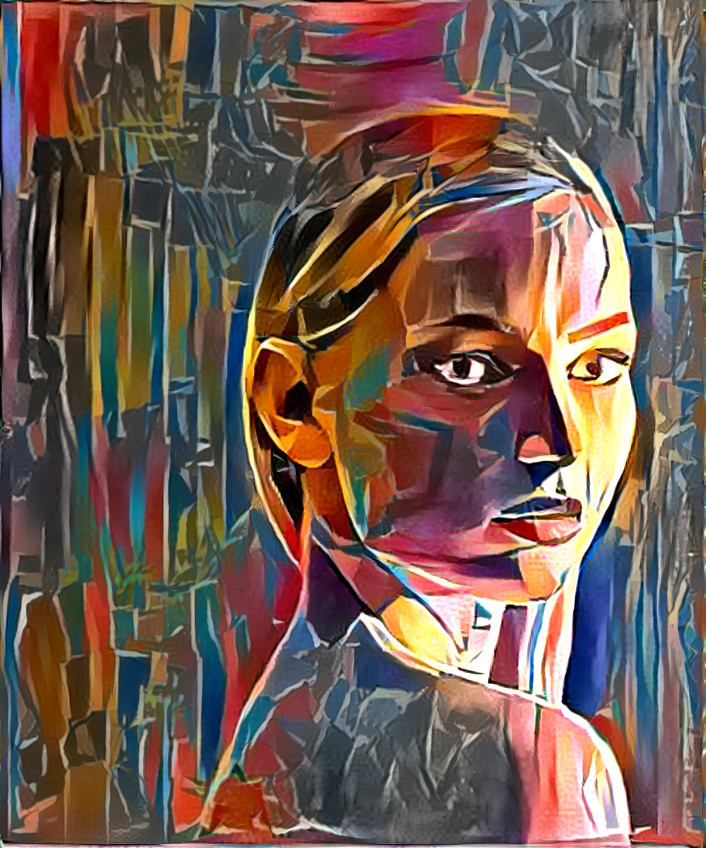 Young Woman in Window Light - Modernist Abstract