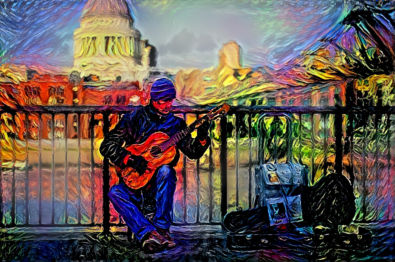Street guitar player