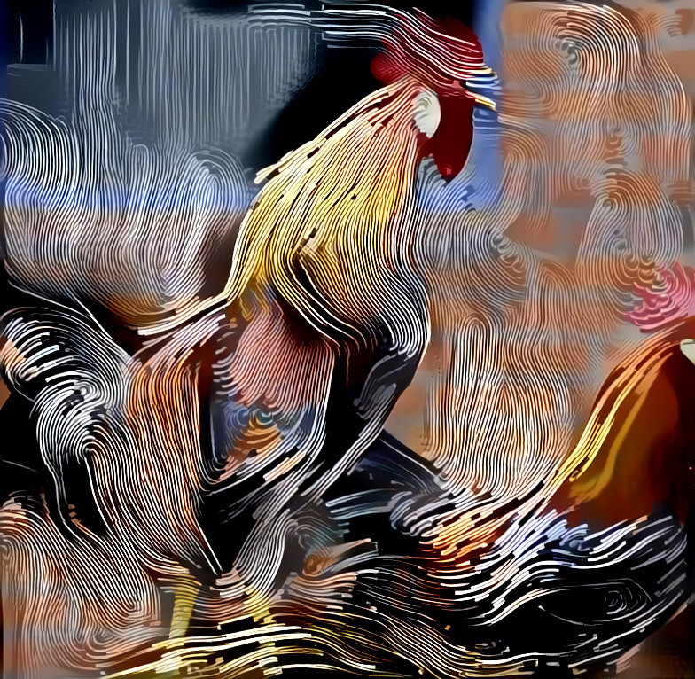 Striped roosters