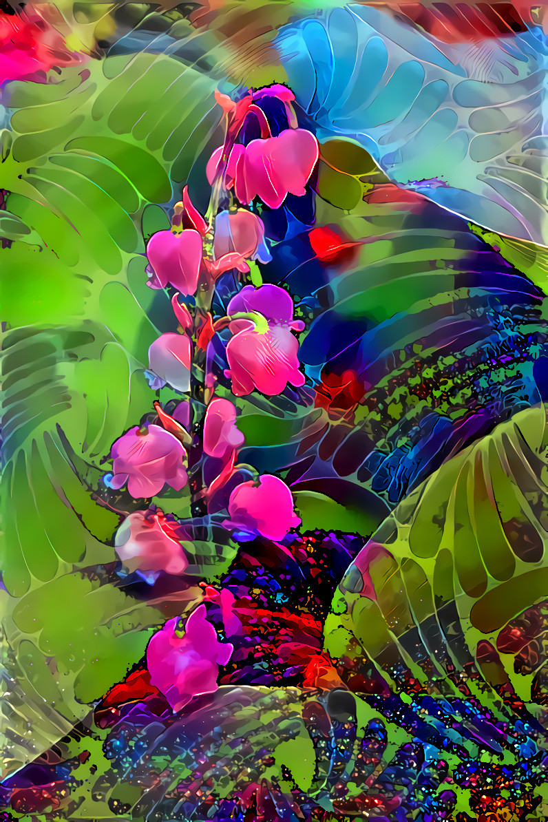 Lily of the valley 2 overlaid 2 fractals 56 green