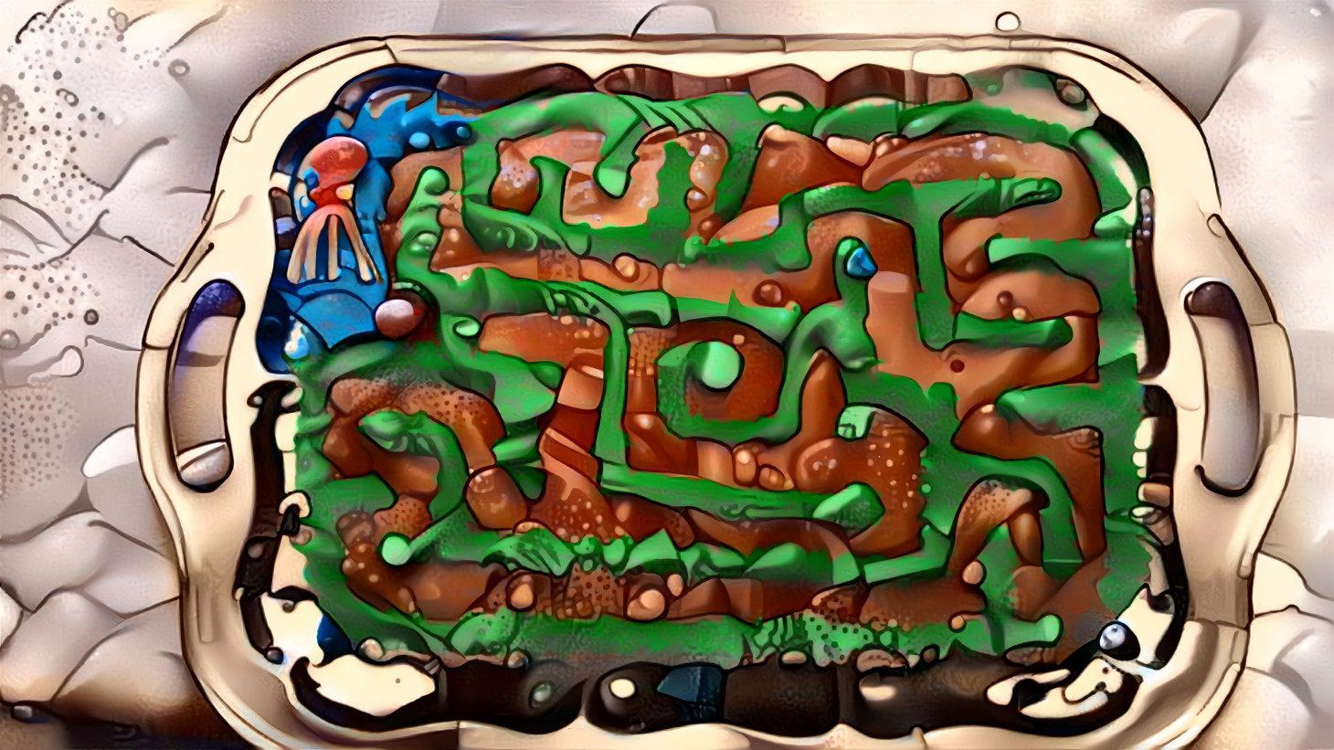 Hedge maze cake in Candyland