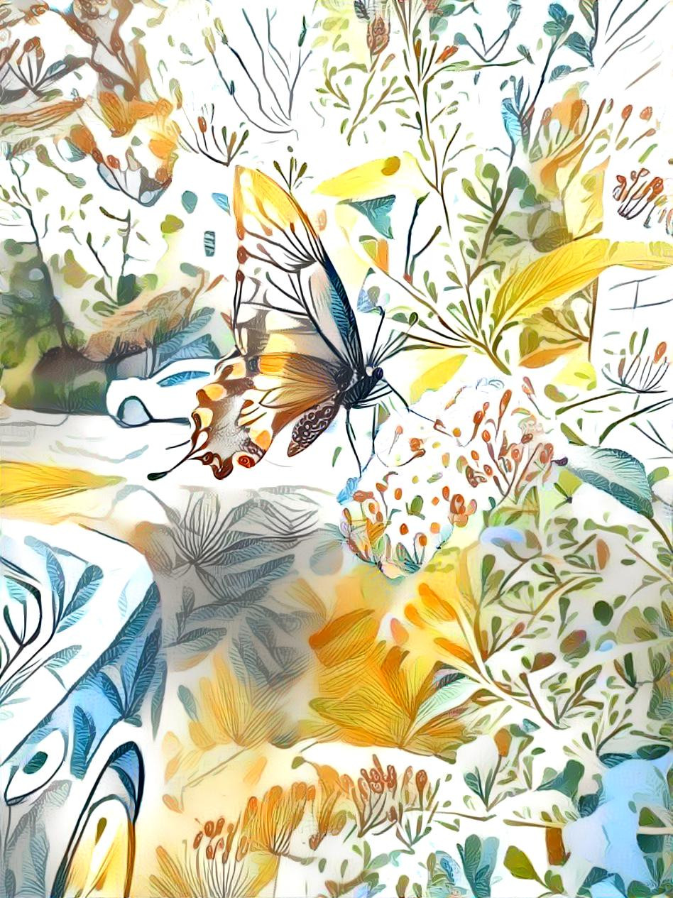 Swallowtail butterfly in watercolors