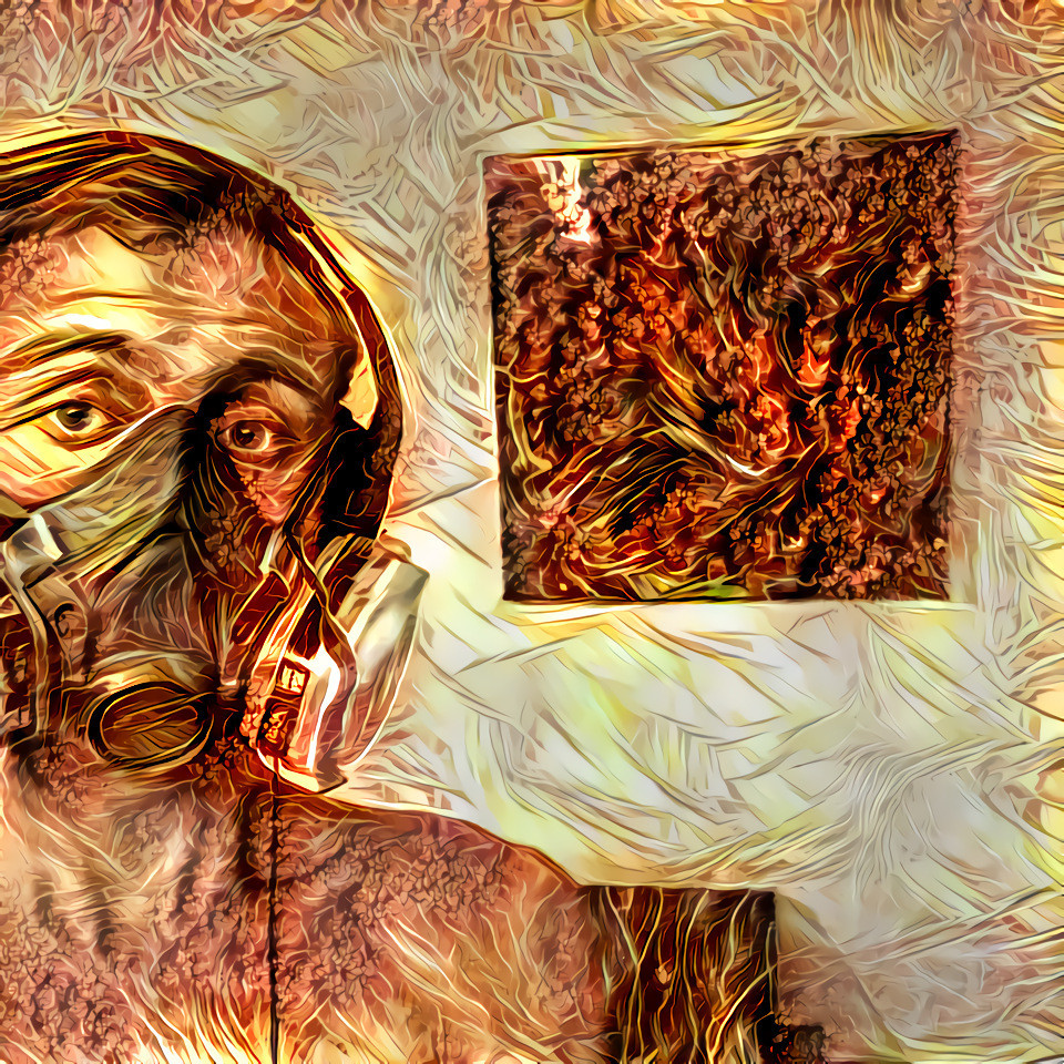 Selfie with Painting (Fractal by Daniel Prust)