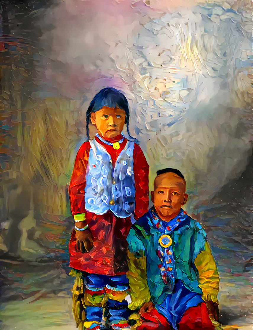“Two Young Warriors,” Assiniboine 1898. Boston Public Library on Unsplash.