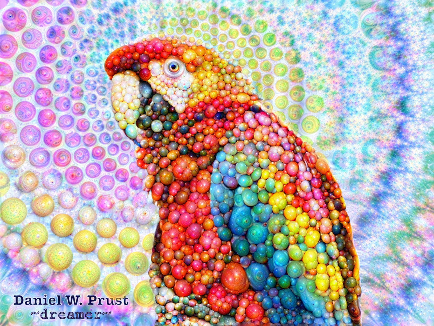 Deep Dream Parrot Art by Daniel W. Prust