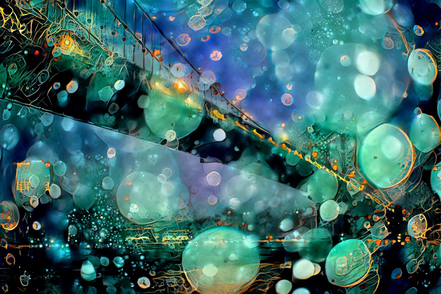 New York Bridge in the Rain - Deep Dream inspired by Ryan Christopher Jones photo
