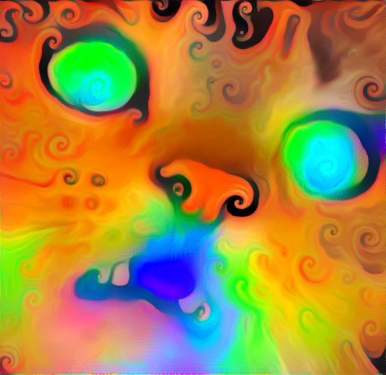 Rainbow swirl cat