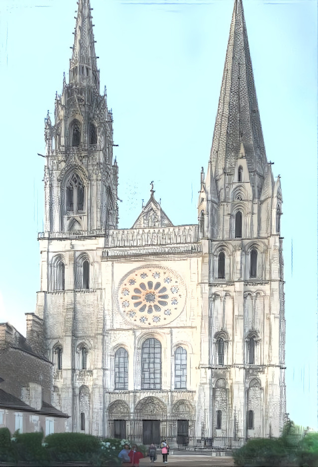 A Sketch of Chartres Cathedral, west facade