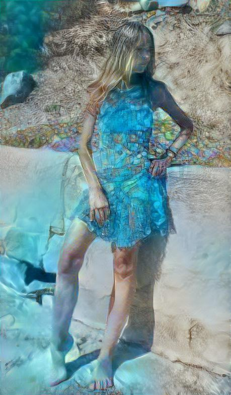 model in turquoise beach dress - blue