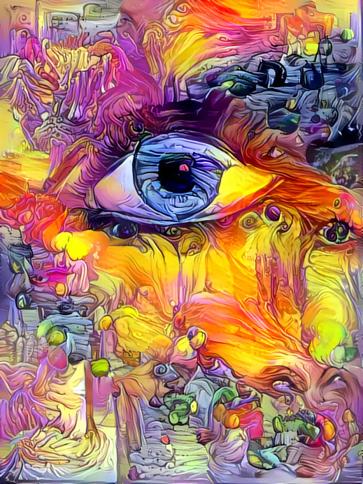 "Visionary" Original image is my deep-dreamed painting, image used for the style is not my art.