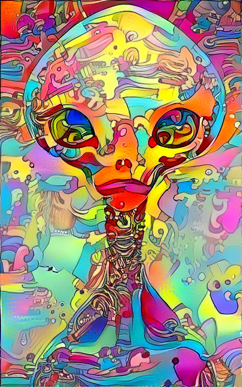 alien portrait - happy colors