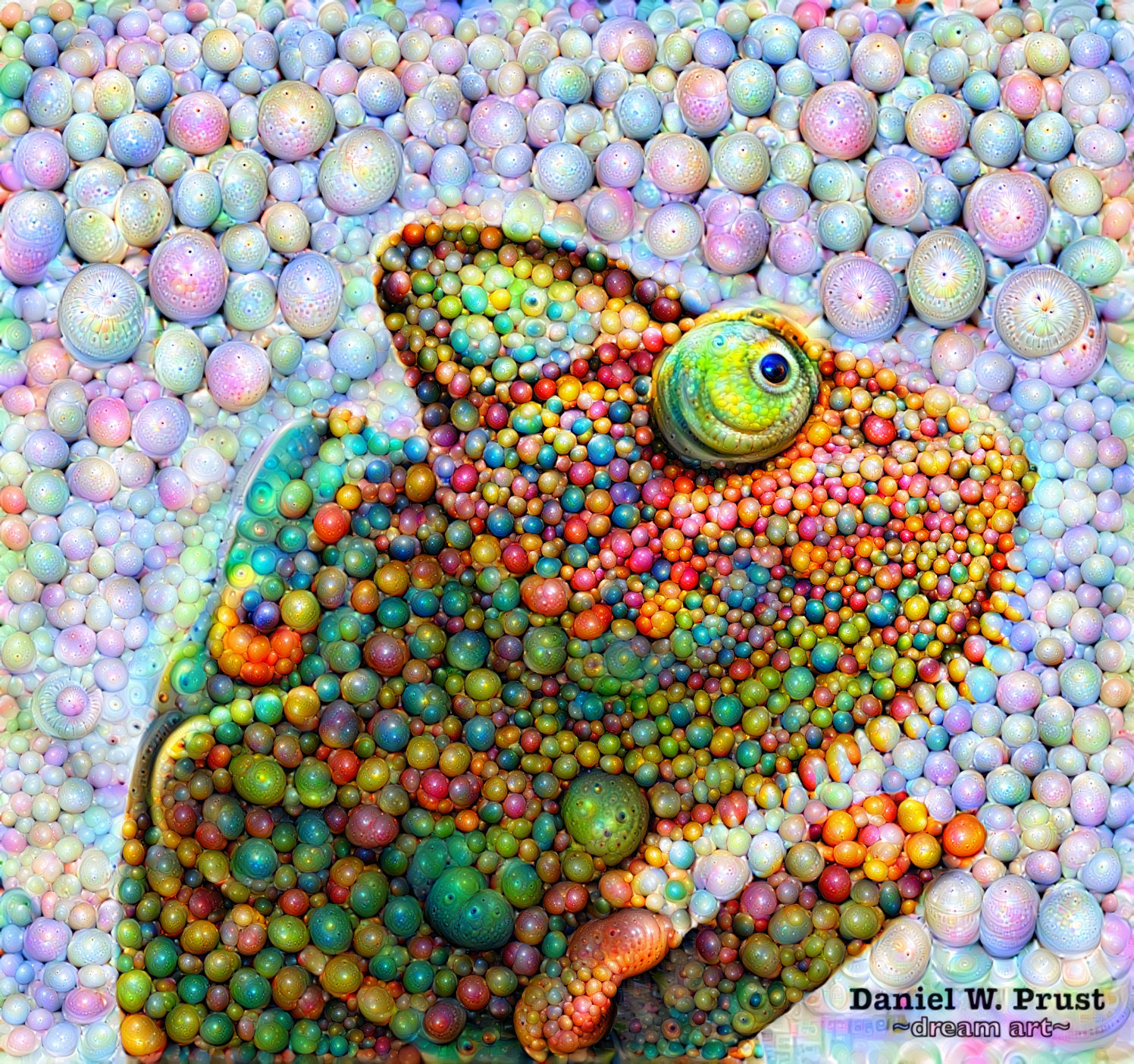 Deep Dream Chameleon Art by Daniel W. Prust