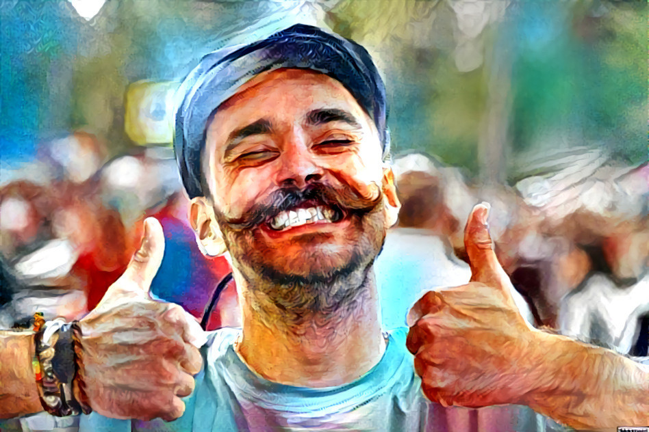 Happy Mustache Man