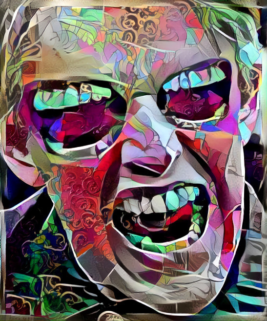 gary busey, mouths for eyes, graphics art