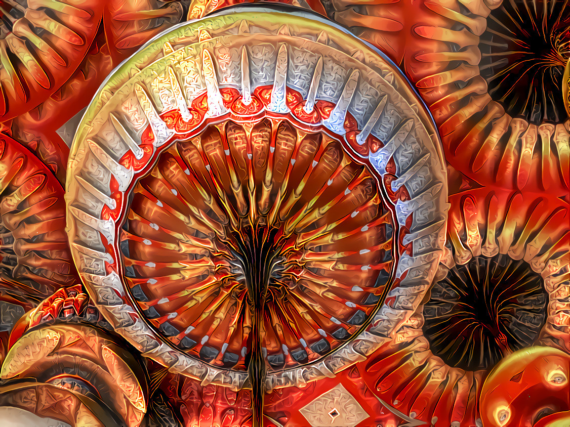 Magic mushrooms from below - source made with Mandelbulb 3D