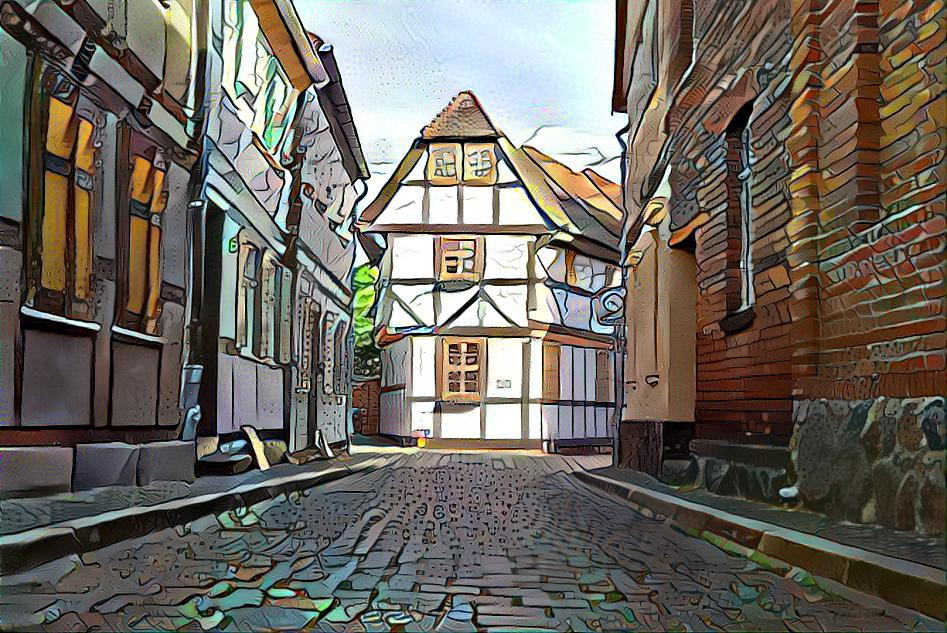 timbered house